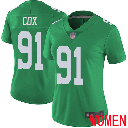 Women Philadelphia Eagles #91 Fletcher Cox Limited Green Rush Vapor Untouchable NFL Jersey Football